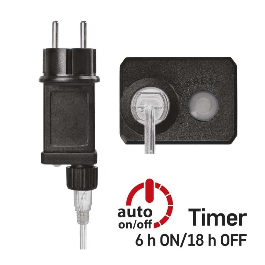 Udendørs LED-lyskæde, 100 LED, 15 m, IP44, kold hvid