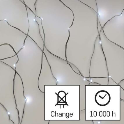 Udendørs LED lyskæde 100xLED/15 m IP44 kold hvid