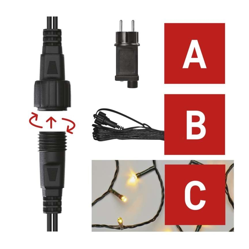 Udendørs LED lyskæde 100xLED/15 m IP44 varm hvid