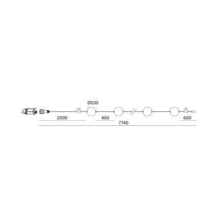 Udendørs LED lyskæde 10xLED/0,8W/230V IP67 2500K 7,7 m