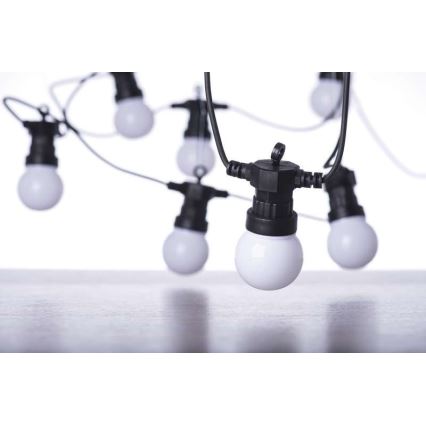 Udendørs LED lyskæde 10xLED/10 m IP44 hvid