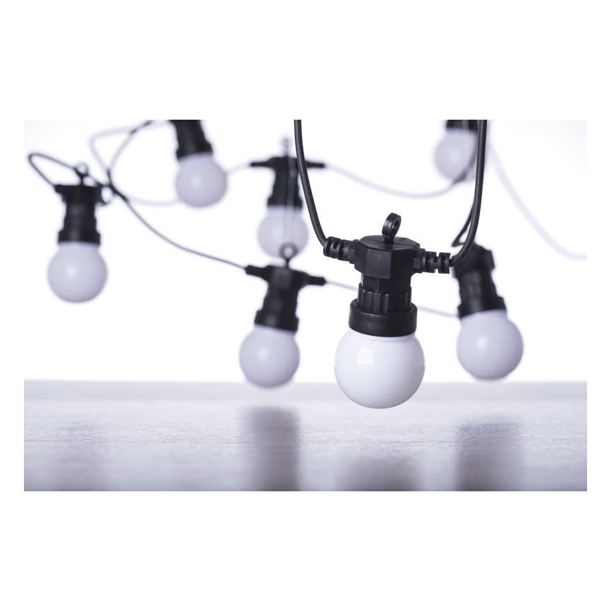 Udendørs LED lyskæde 10xLED/10 m IP44 hvid