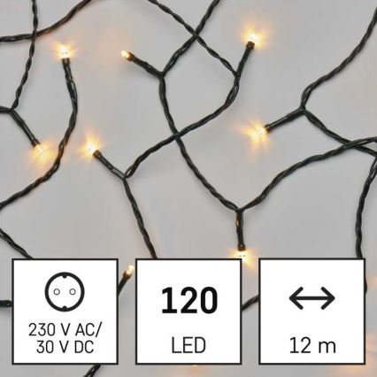 Udendørs LED lyskæde 120xLED/17 m IP44 vintage