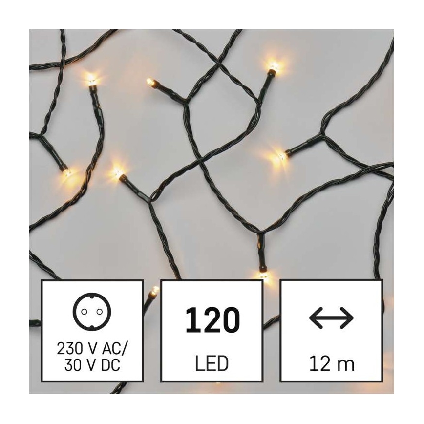Udendørs LED lyskæde 120xLED/17 m IP44 vintage