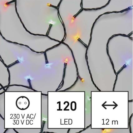 Udendørs LED lyskæde 120xLED/8 funktioner 17 m IP44 flerfarvet