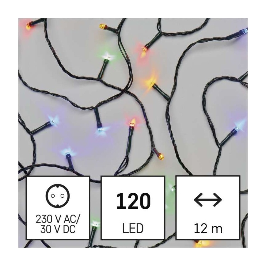 Udendørs LED lyskæde 120xLED/8 funktioner 17 m IP44 flerfarvet
