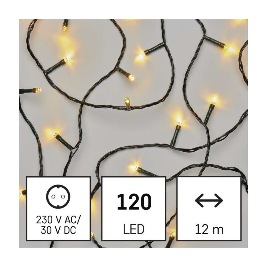Udendørs LED lyskæde 120xLED/8 funktioner 17 m IP44 varm hvid