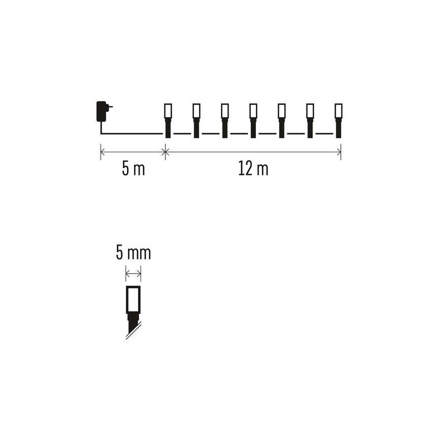 Udendørs LED lyskæde 120xLED/8 funktioner 17 m IP44 varm hvid
