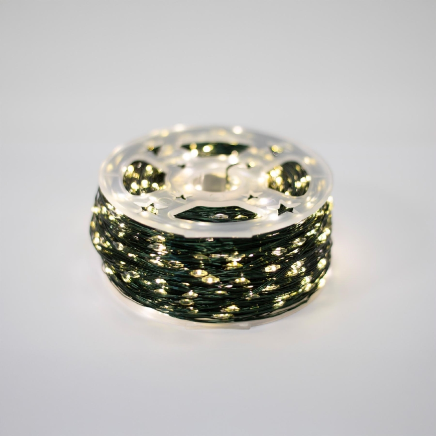 Udendørs LED-lyskæde, 1500 LED, 230 V, 8 funktioner, 153 m, IP44, varm hvid, inkl. fjernbetjening