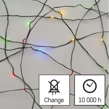 Udendørs LED lyskæde 150xLED/20 m IP44 flerfarvet