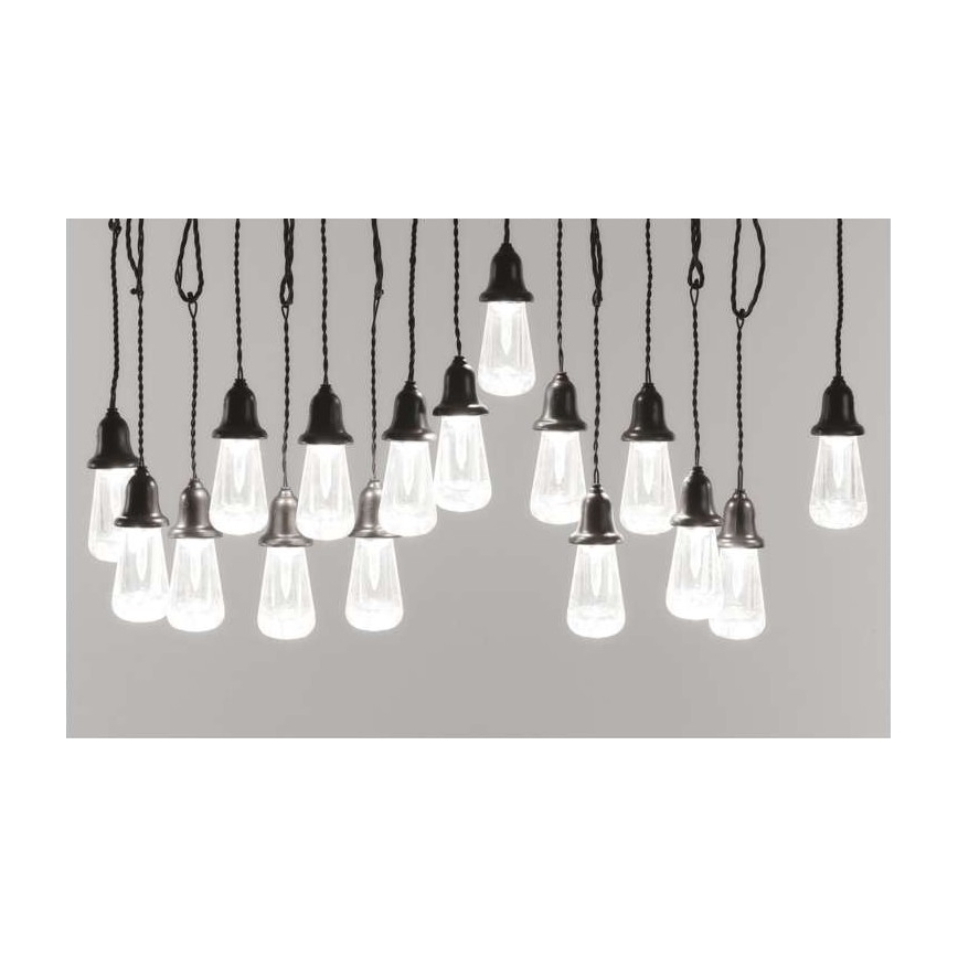 Udendørs LED lyskæde 16xLED/8,6 m IP44 kold hvid