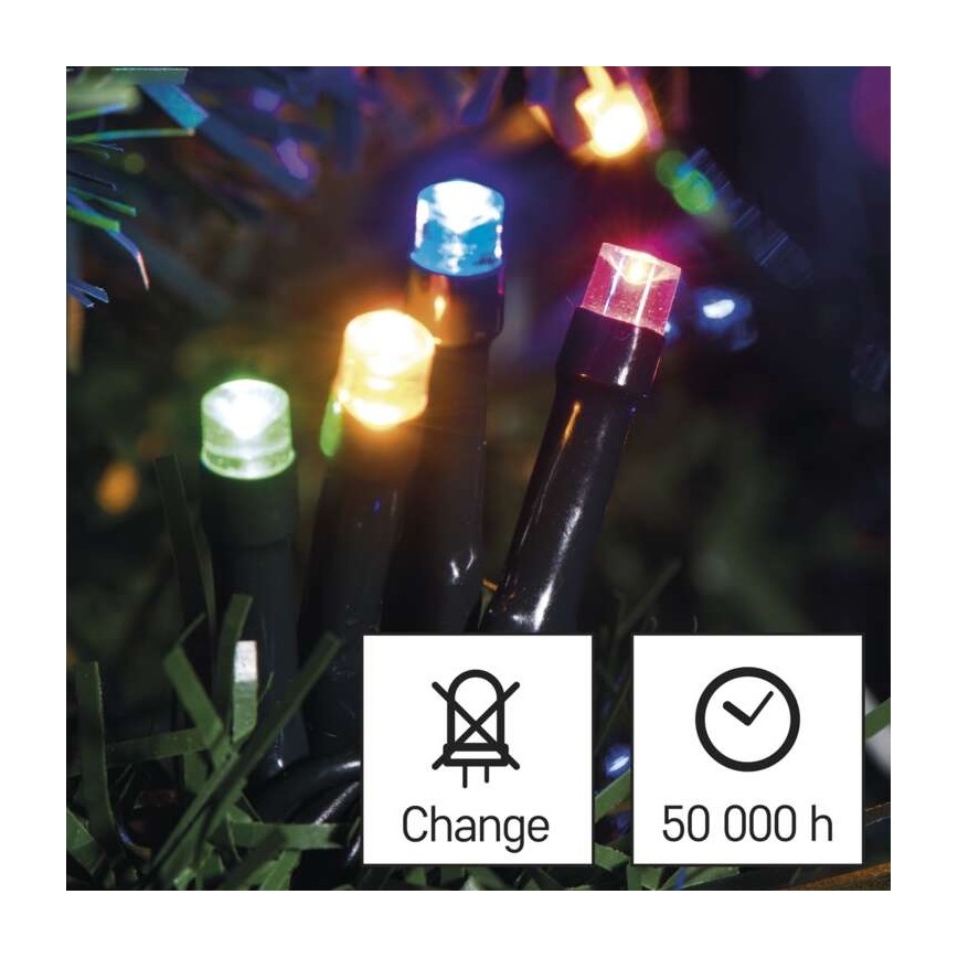 Udendørs LED lyskæde 180xLED/23 m IP44 flerfarvet