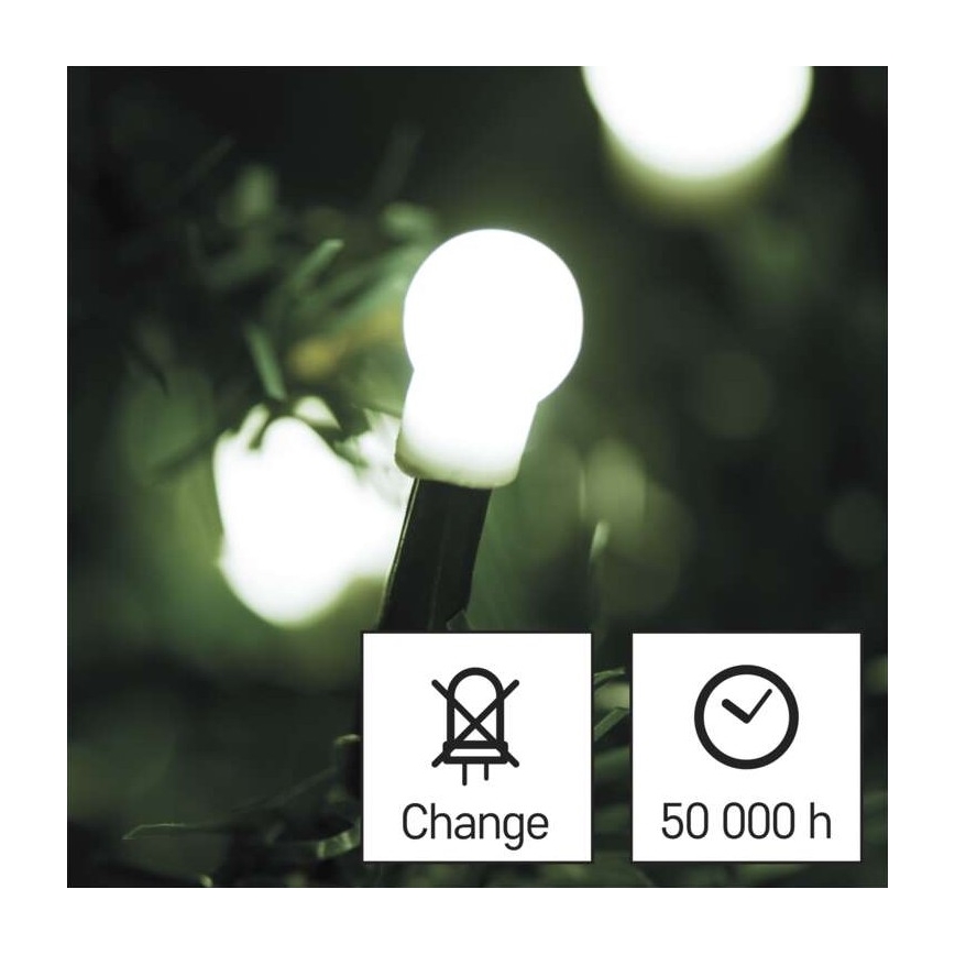 Udendørs LED lyskæde 200xLED/8 funktioner 25 m IP44 kold hvid