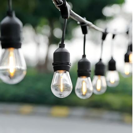Udendørs LED lyskæde 20xE27/1W/230V 10 m IP65 sort