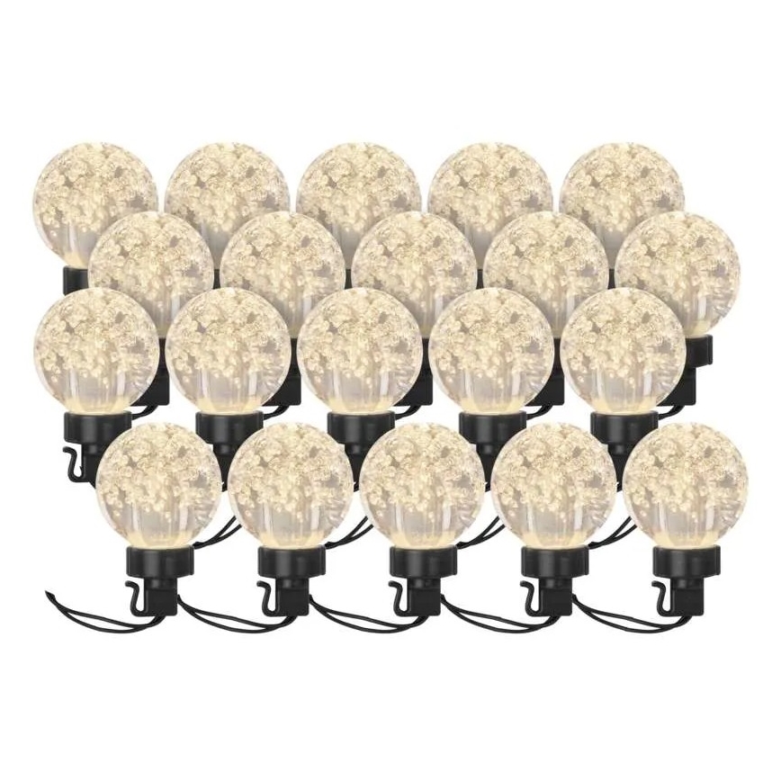 Udendørs LED lyskæde 20xLED/12,6m IP44 varm hvid