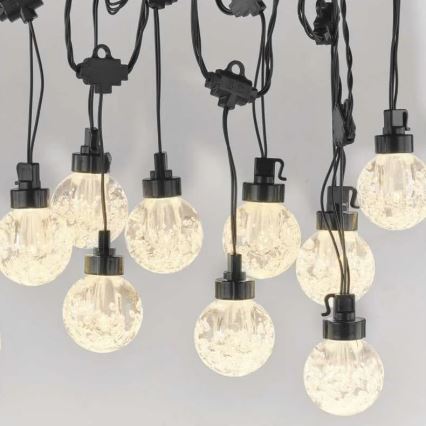 Udendørs LED lyskæde 20xLED/12,6m IP44 varm hvid
