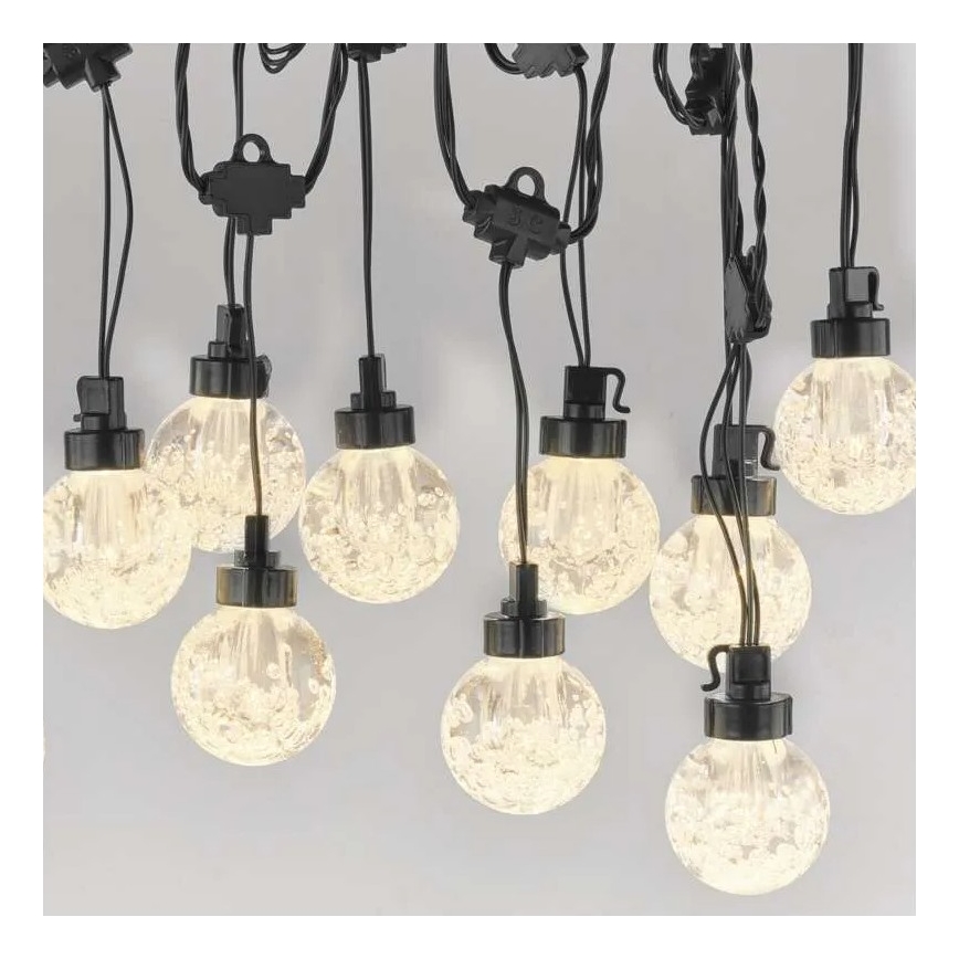 Udendørs LED lyskæde 20xLED/12,6m IP44 varm hvid