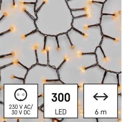 Udendørs LED lyskæde 300xLED/11 m IP44 vintage