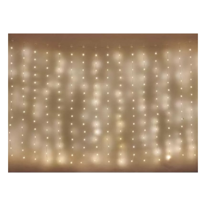 Udendørs LED lyskæde 300xLED/8 funktioner 7,9 m IP44 varmt hvidt lys