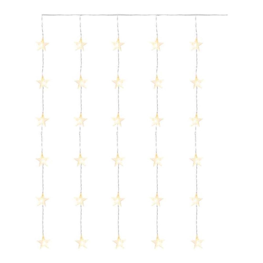 Udendørs LED lyskæde 30xLED/3,9 m IP44 stjerner