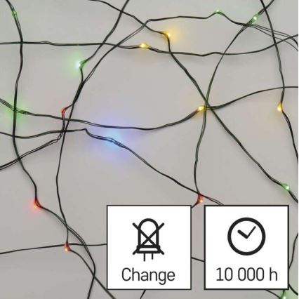 Udendørs LED lyskæde 40xLED/9 m IP44 flerfarvet