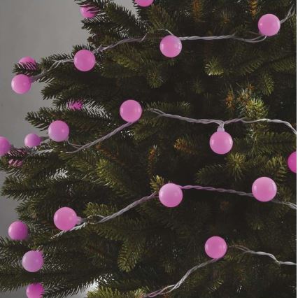 Udendørs LED lyskæde 40xLED/9 m IP44 pink
