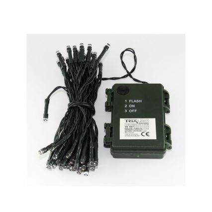 Udendørs LED lyskæde 50xLED/2 functions 5,4 m IP44 flerfarvet