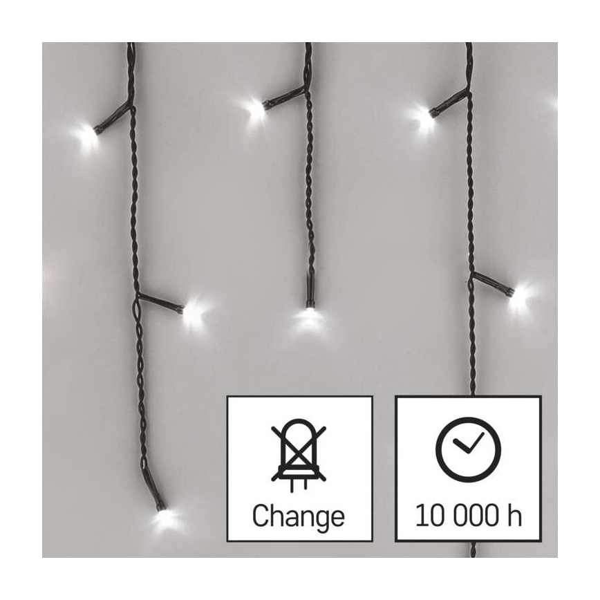 Udendørs LED lyskæde 600xLED/8 funktioner 15 m IP44 kold hvid