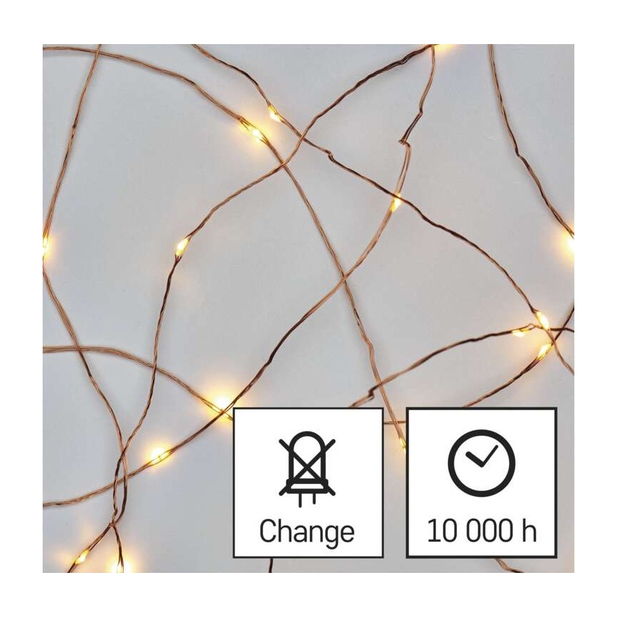 Udendørs LED lyskæde 75xLED/12,5 m IP44 varm hvid