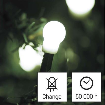 Udendørs LED lyskæde 80xLED/13 m IP44 kold hvid