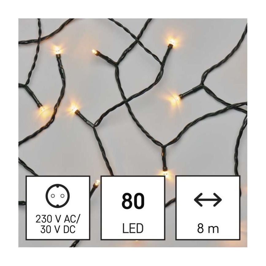 Udendørs LED lyskæde 80xLED/13 m IP44 vintage