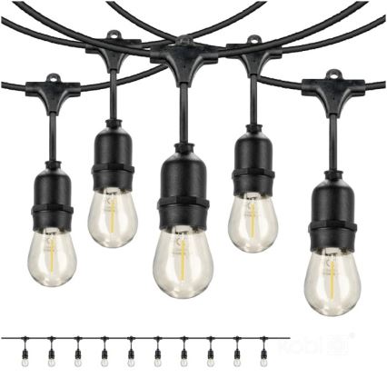 Udendørs LED lyskæde BAJA ST64 10xE27/1W/230V 10,9 m IP44 varm hvid