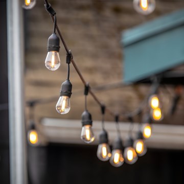 Udendørs LED lyskæde BAJA ST64 20xE27/1W/230V 20,9 m IP44 varm hvid