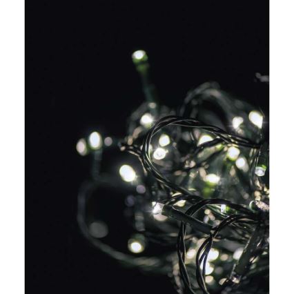 Udendørs LED lyskæde CHAIN 180xLED/8 funktioner 8 m IP44 kold hvid
