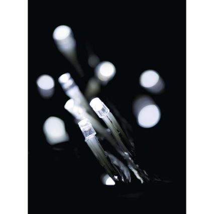 Udendørs LED lyskæde CHAIN 180xLED/8 funktioner 8 m IP44 kold hvid
