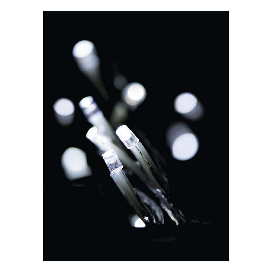 Udendørs LED lyskæde CHAIN 180xLED/8 funktioner 8 m IP44 kold hvid