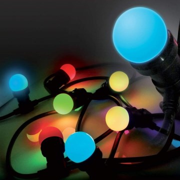 Udendørs LED lyskæde EASY CONNECT 8xE27 5m IP44 flerfarvet