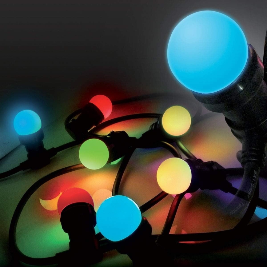Udendørs LED lyskæde EASY CONNECT 8xE27 5m IP44 flerfarvet