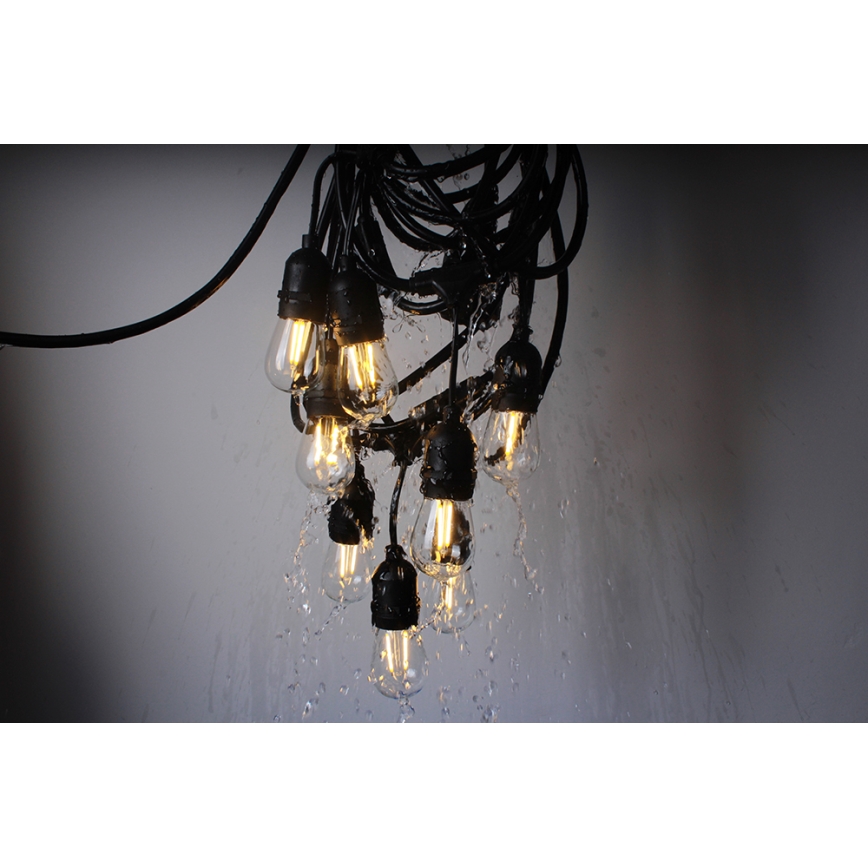Udendørs LED lyskæde GIRLANDA 10 m 10xE27/1,5W/230V IP44