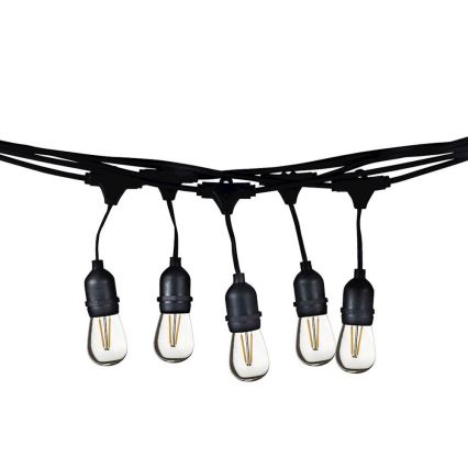 Udendørs LED lyskæde GIRLANDA 10 m 10xE27/1,5W/230V IP44