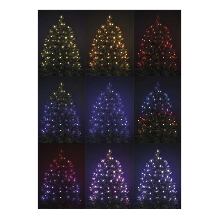 Udendørs LED lyskæde RGB-farver 160xLED/72 funktioner 19 m IP44 + fjernbetjening