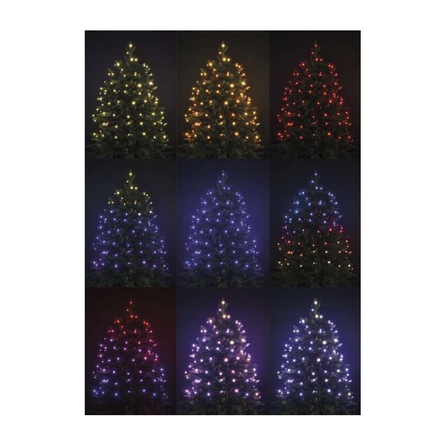 Udendørs LED lyskæde RGB-farver 96xLED/72 funktioner 13 m IP44 + fjernbetjening