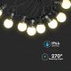 Udendørs LED lyskæde STRING 10 m 20xLED/0,5W/230V IP44 6000K