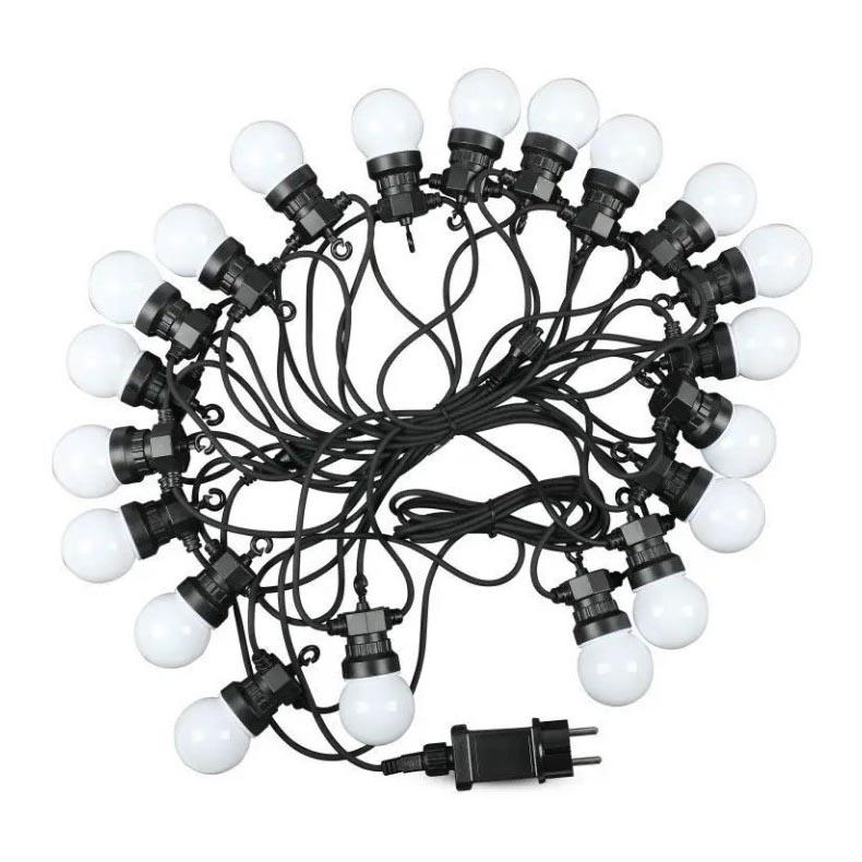 Udendørs LED lyskæde STRING 10 m 20xLED/0,5W/24/230V 3000K IP44