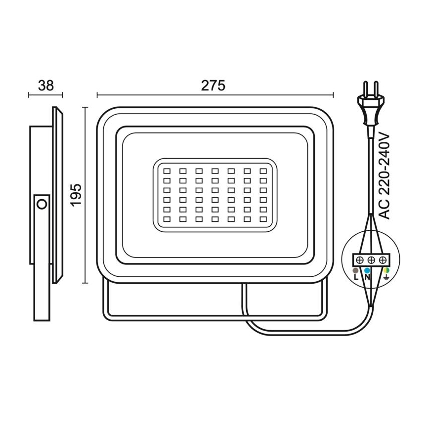 Udendørs LED projektør LED/100W/230V 4000K IP65 sort