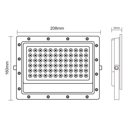 Udendørs LED projektør LED/100W/230V 5000K IP65 grå
