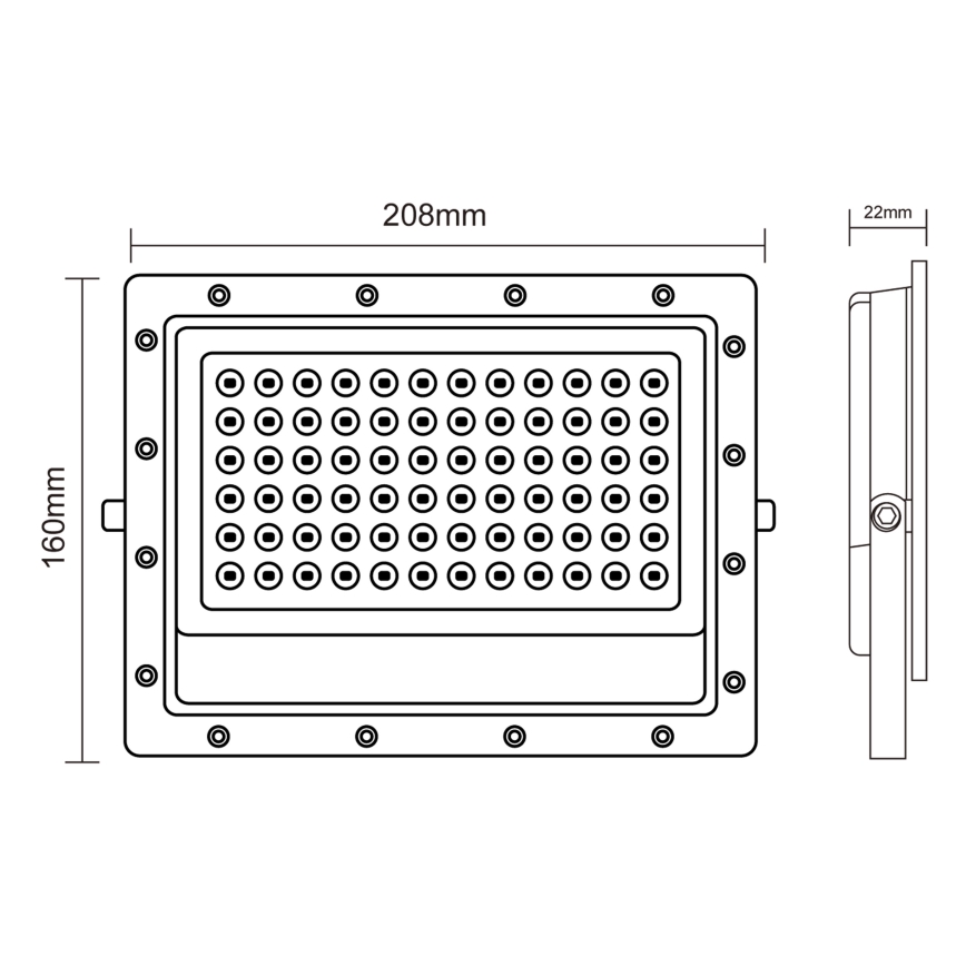 Udendørs LED projektør LED/100W/230V 5000K IP65 grå