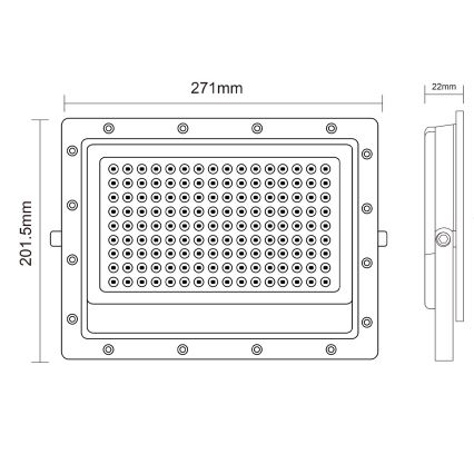 Udendørs LED projektør LED/150W/230V 5000K IP65 grå