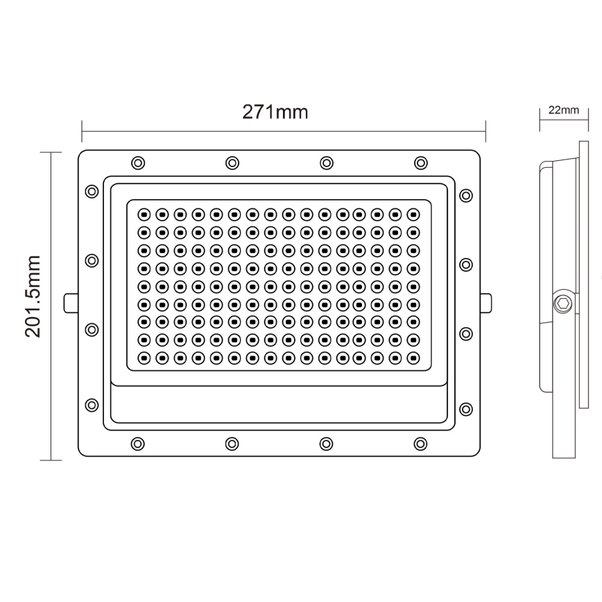 Udendørs LED projektør LED/150W/230V 5000K IP65 grå