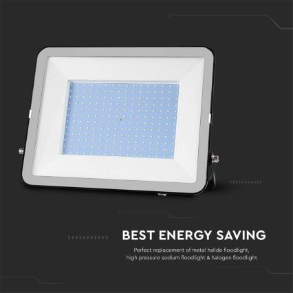 Udendørs LED projektør SAMSUNG CHIP LED/200W/230V 4000K IP65 sort